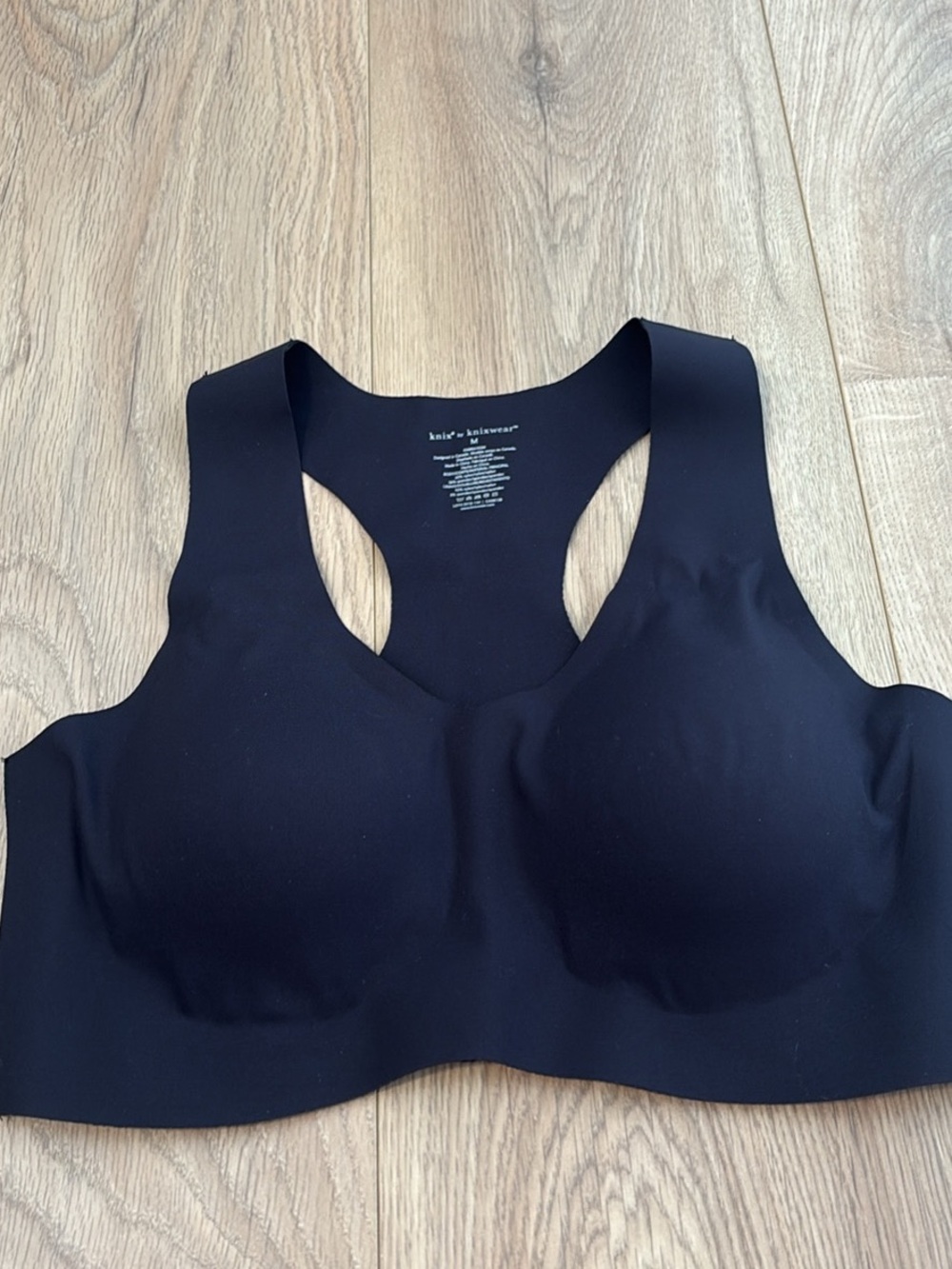 KNIX by Knixwear Black Racerback Wireless Bra – Size Medium